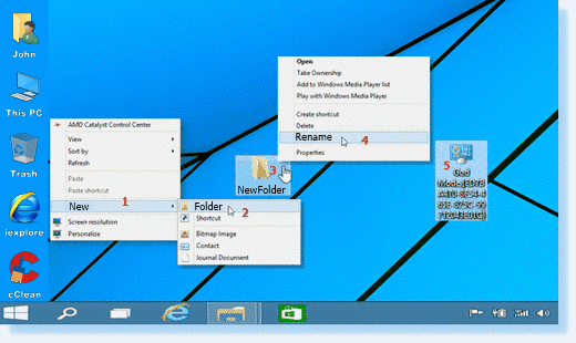 Create a new folder on your desktop